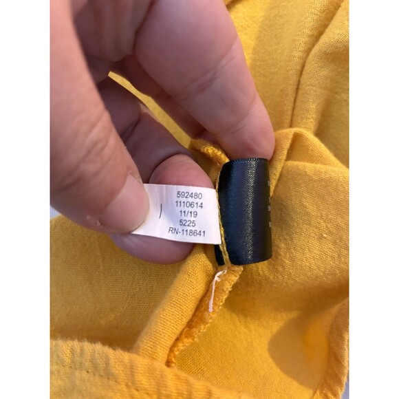 Lane Bryant 18/20 Mustard Boho Peasant Top Eyelet Bell Sleeve Cotton Shirt - Picture 8 of 8